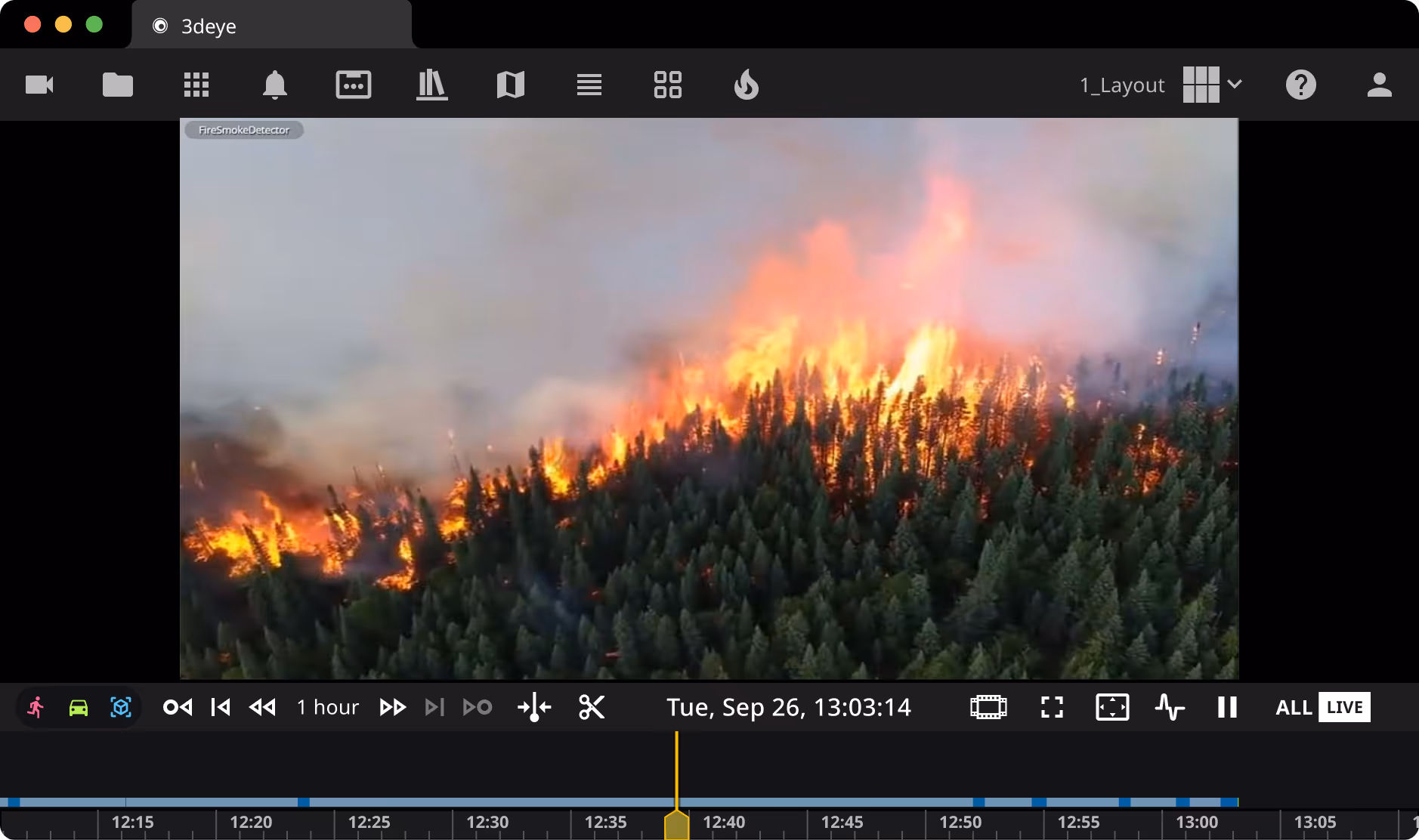 3deye video portal ui fire smoke
