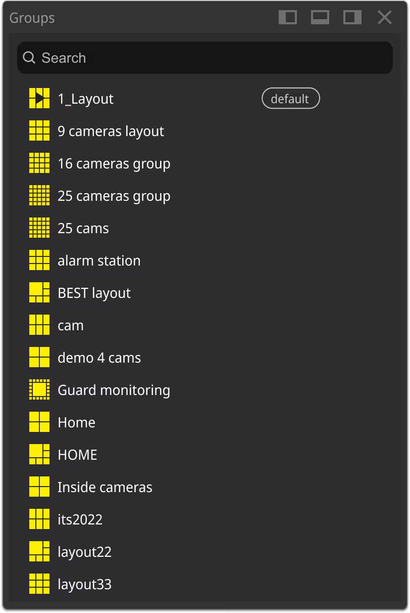 3deye video portal ui groups panel