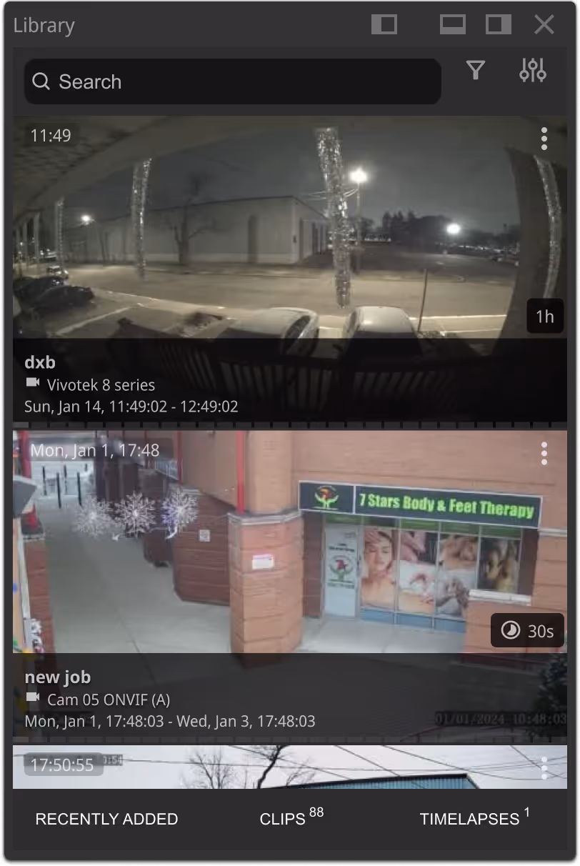 3deye video portal ui library panel
