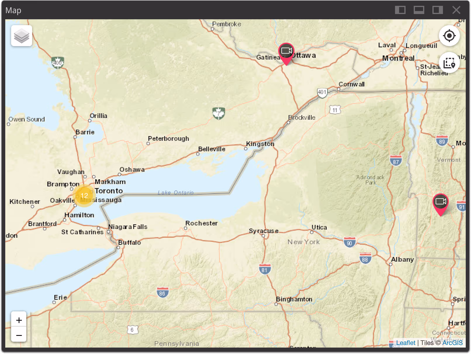 3deye video portal ui map  panel