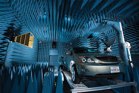 car in isolated sound room 