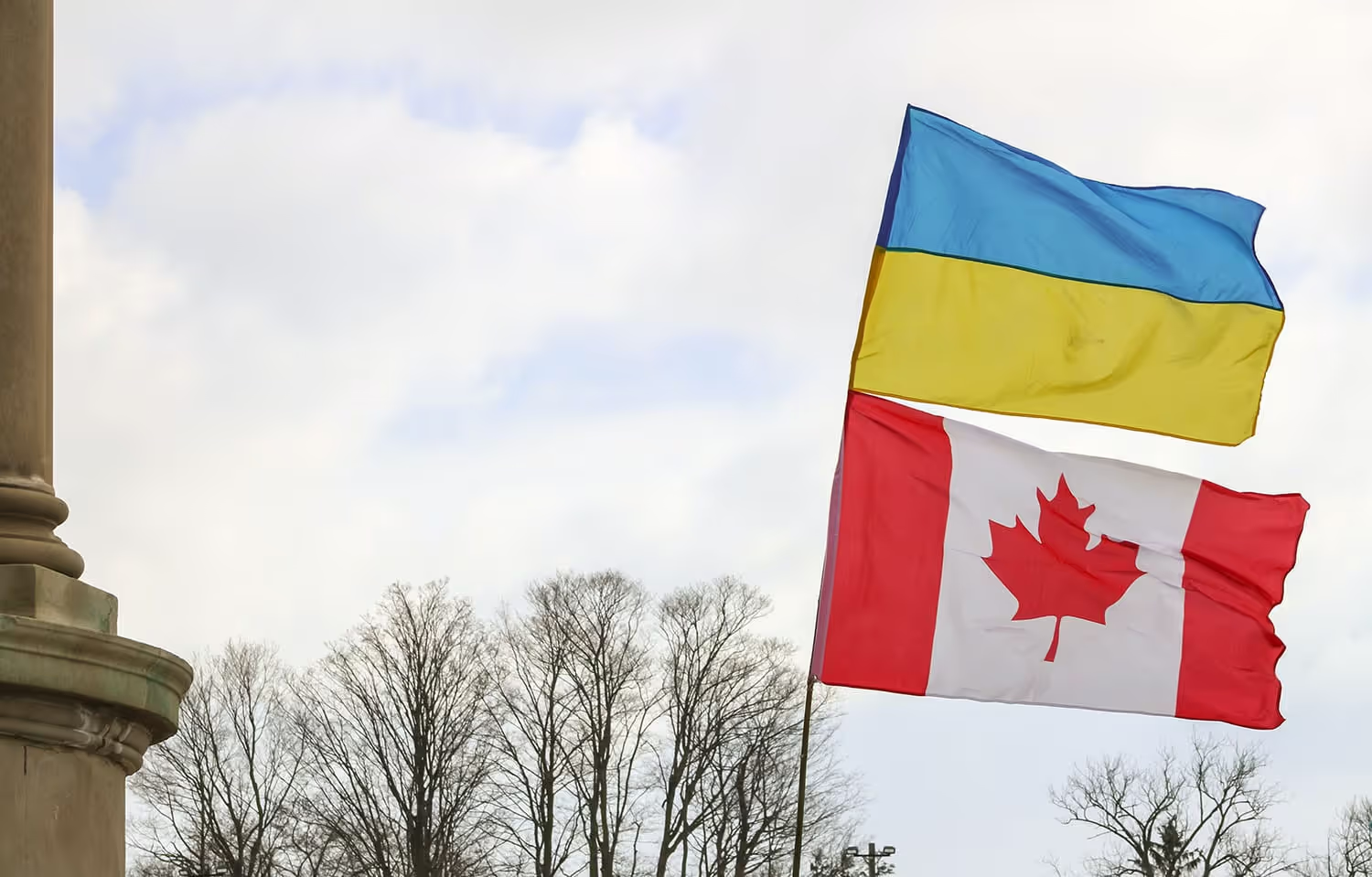 Ukraine Canada flags